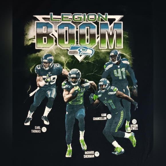 Seattle Seahawks Legion of Boom 12th Man t-shirt NFL Football Super Bowl - Picture 2 of 7